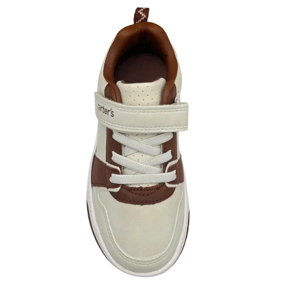 Carters Tonie Toddler Boys Slip-on Casual Sneakers Size 10 Cream Brown Tan Shoes